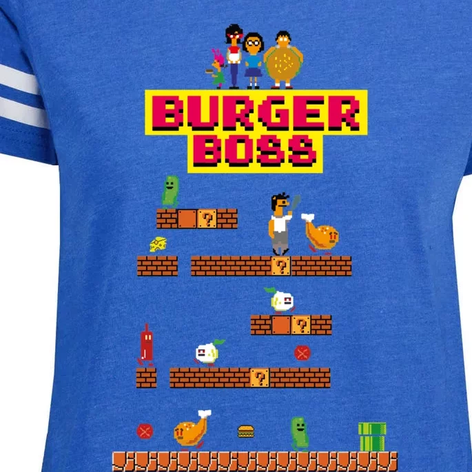 Burger Boss Pixel Art Enza Ladies Jersey Football T-Shirt