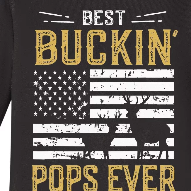 Best Buckin Pops Ever Funny Gift Deer Hunter Cool Hunting Baby Long Sleeve Bodysuit