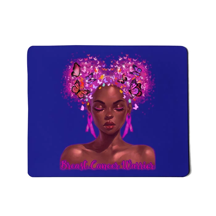 Black Butterfly Pink Ribbon Breast Cancer Warrior Gift Mousepad