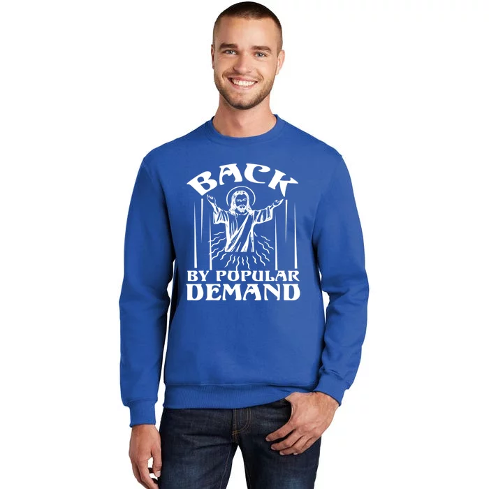 Back By Popular Ded Bible Verse Faith Quote Easter Cross Gift Sweatshirt