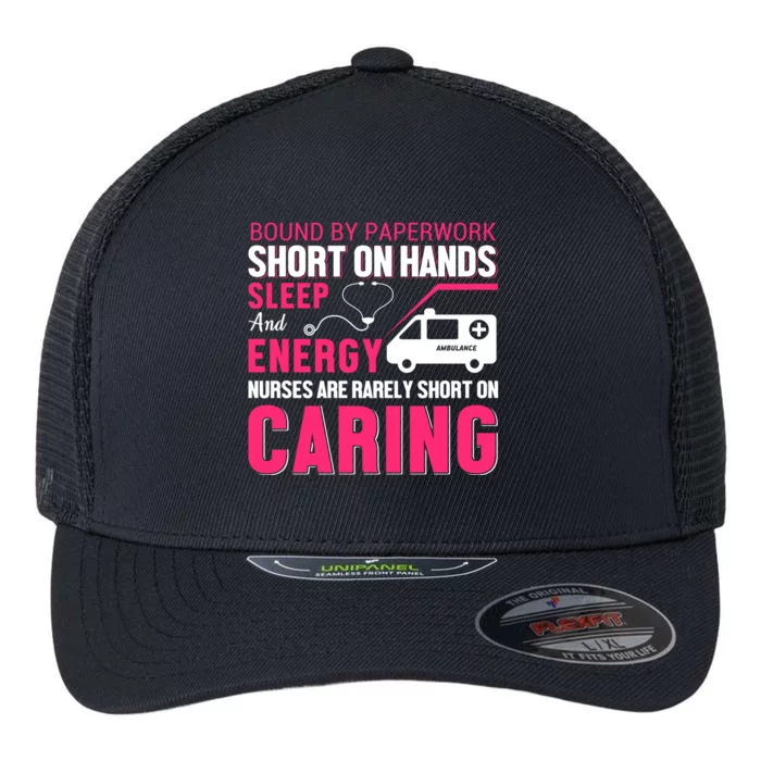 Bound By Paperwork Short On Hands Sleep And Energy Flexfit Unipanel Trucker Cap