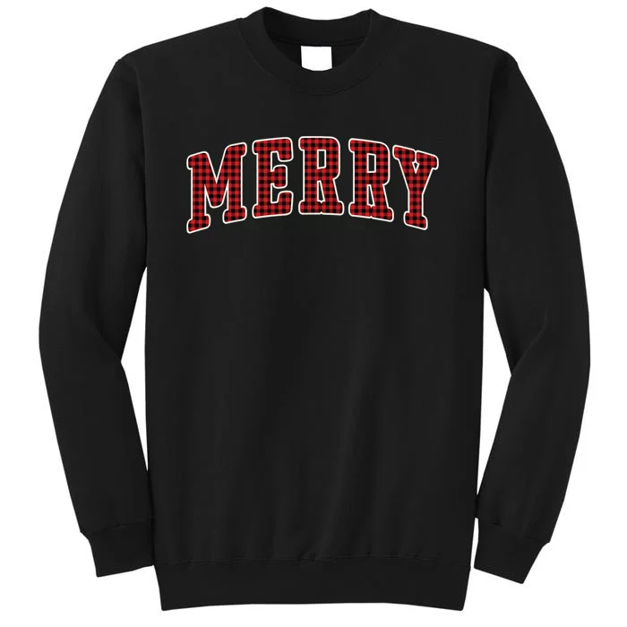 Black Buffalo Plaid Merry Christmas Hoodie Tall Sweatshirt