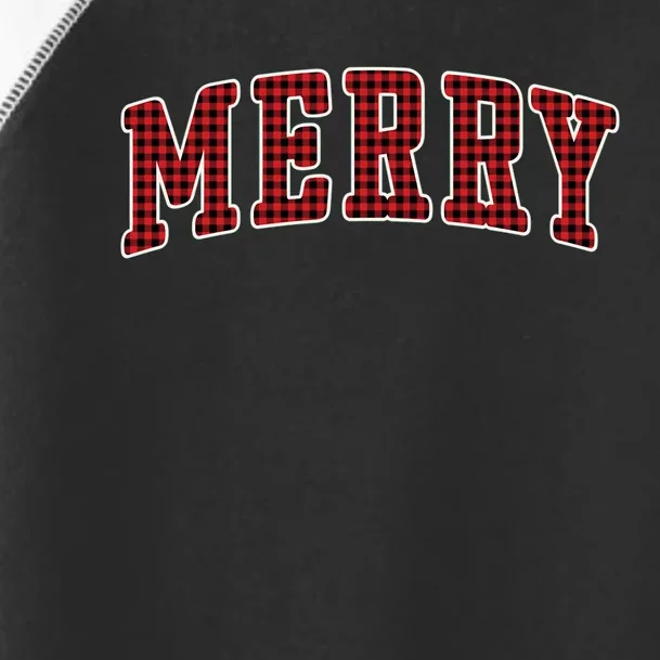 Black Buffalo Plaid Merry Christmas Hoodie Toddler Fine Jersey T-Shirt