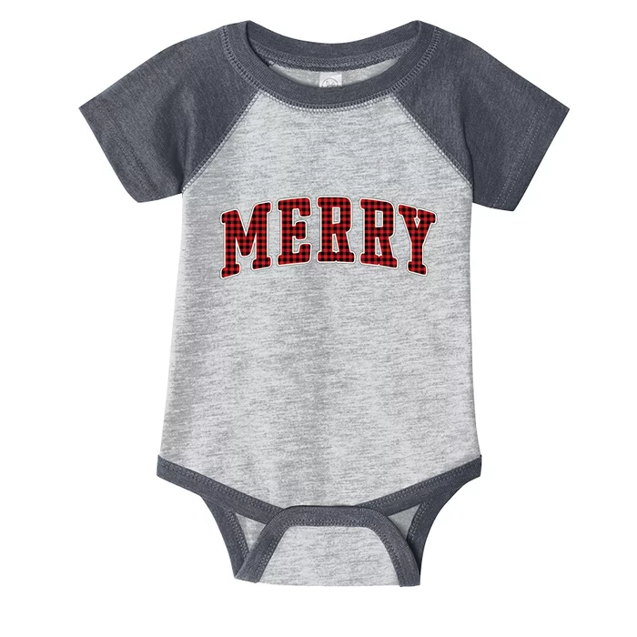 Black Buffalo Plaid Merry Christmas Hoodie Infant Baby Jersey Bodysuit