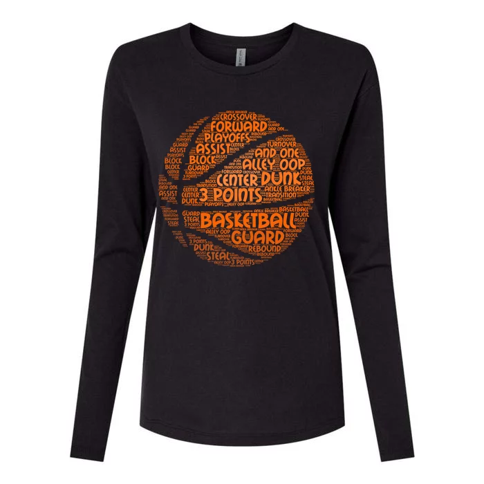 Basketball Ball Players Cute Gift Hoops Streetball Baller Basketball Great Gift Womens Cotton Relaxed Long Sleeve T-Shirt