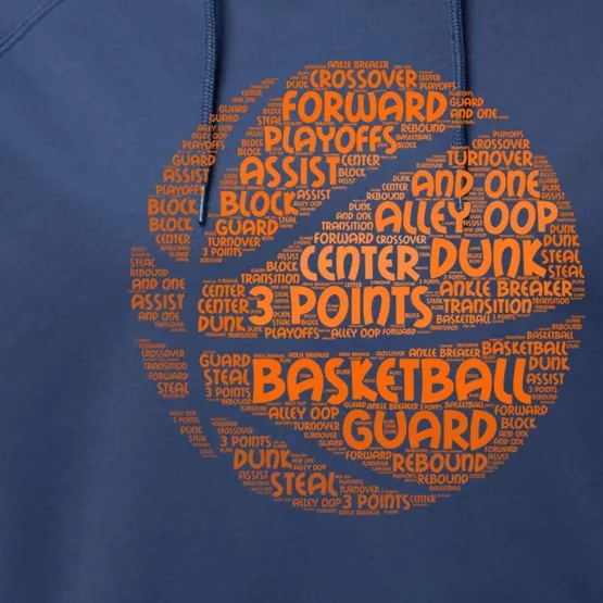 Basketball Ball Players Cute Gift Hoops Streetball Baller Basketball Great Gift Performance Fleece Hoodie