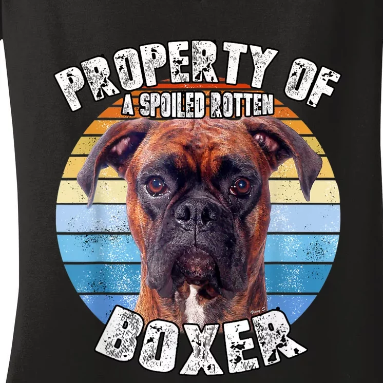 Boxer Brindle Property Of Women's V-Neck T-Shirt