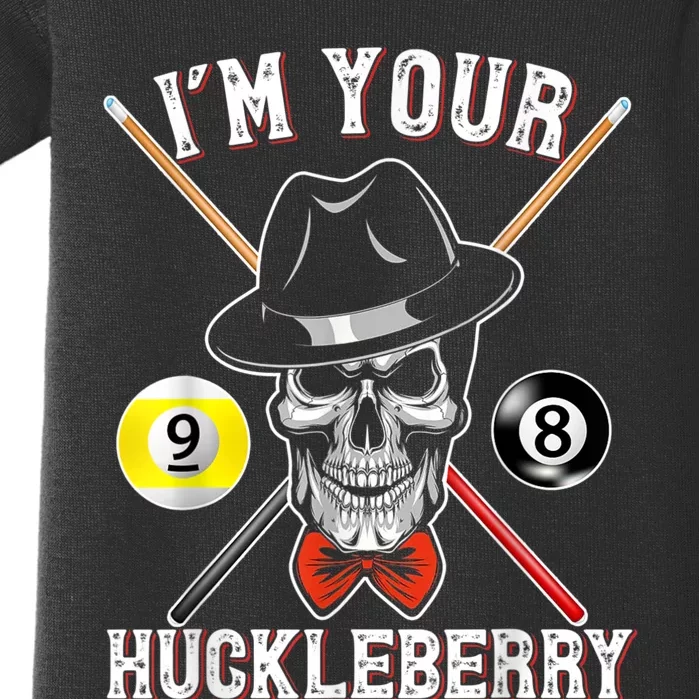 Billiard Billiards Pool I'M Your Huckleberry Funny Baby Bodysuit