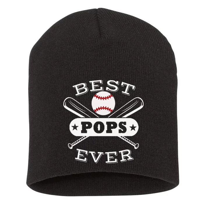 Best Baseball Pops Grandson Ball Sports Player Grandfather Short Acrylic Beanie