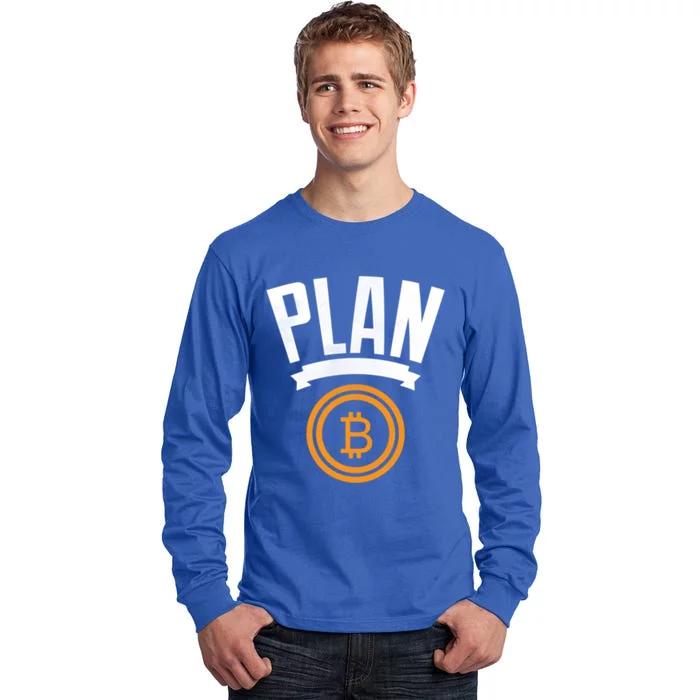 Bitcoin Btc Plan B Vintage Cryptocurrency Satoshi Nakamoto Funny Gift Tall Long Sleeve T-Shirt