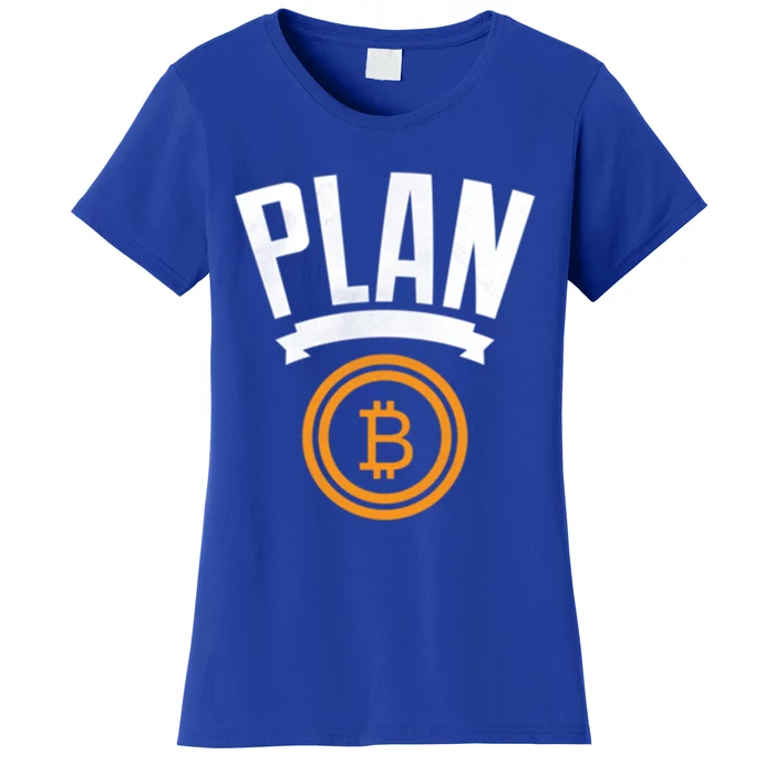 Bitcoin Btc Plan B Vintage Cryptocurrency Satoshi Nakamoto Funny Gift Women's T-Shirt