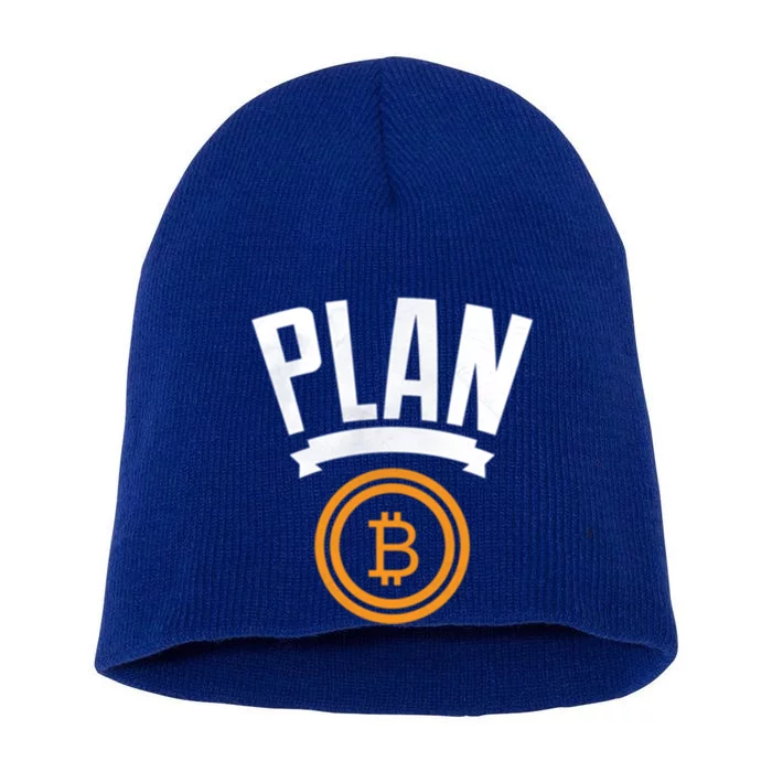 Bitcoin Btc Plan B Vintage Cryptocurrency Satoshi Nakamoto Funny Gift Short Acrylic Beanie