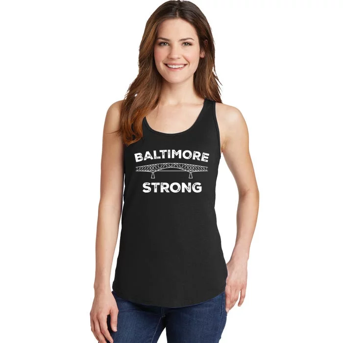 Baltimore Bridge Pray For Baltimore Baltimore Strong Ladies Essential Tank