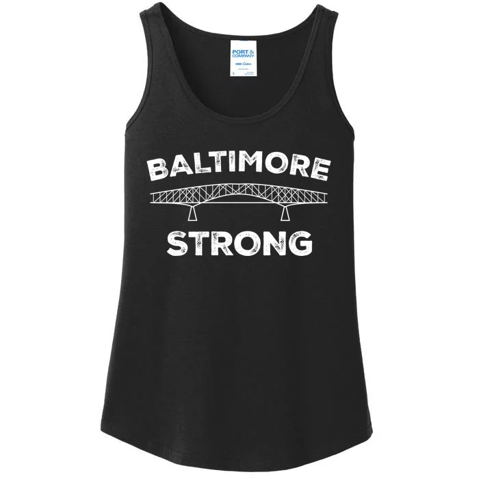 Baltimore Bridge Pray For Baltimore Baltimore Strong Ladies Essential Tank