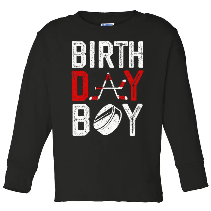 Boy Birthday Party Decorations Hockey Winter Sports Fans Toddler Long Sleeve Shirt