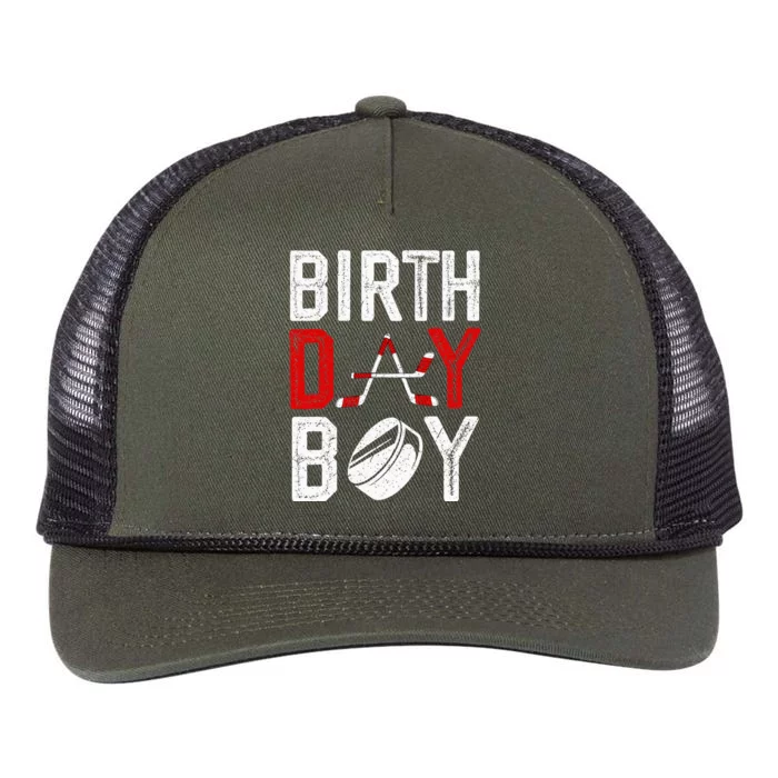 Boy Birthday Party Decorations Hockey Winter Sports Fans Retro Rope Trucker Hat Cap