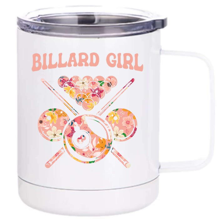 Billiard Billard Player 8ball Pool Snooker Billiards Gift Front & Back 12oz Stainless Steel Tumbler Cup