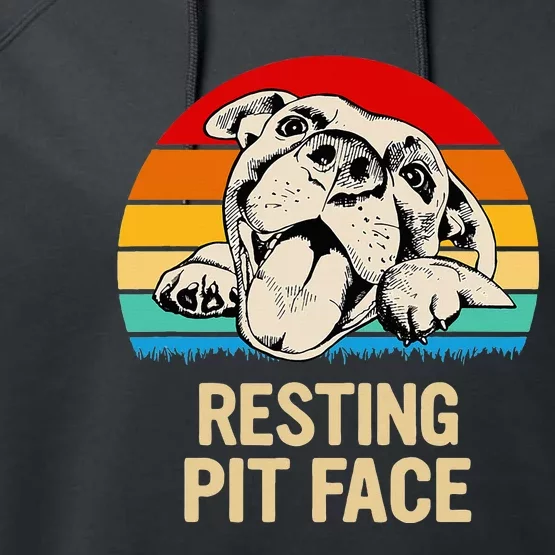 Bombshell Bullies Pit Bull Rescue Resting Pit Face Performance Fleece Hoodie