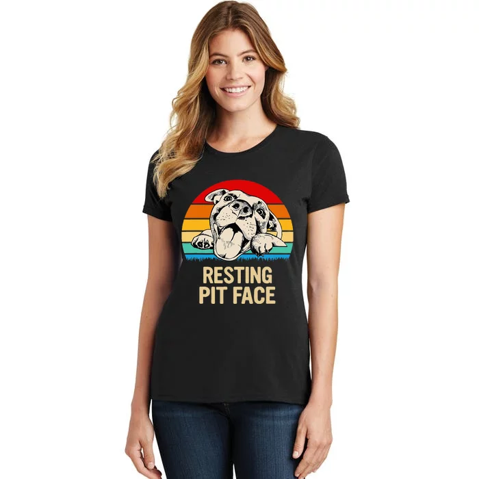 Bombshell Bullies Pit Bull Rescue Resting Pit Face Women's T-Shirt