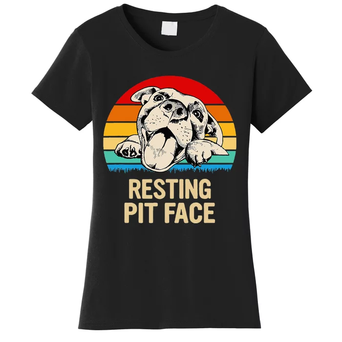 Bombshell Bullies Pit Bull Rescue Resting Pit Face Women's T-Shirt