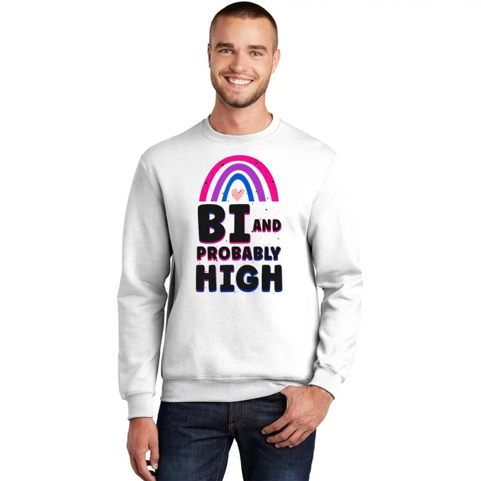 Bisexual Bi Pride Flag Bi And Probably High Sweatshirt