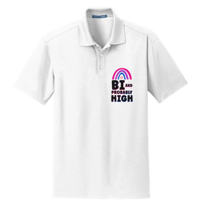 Bisexual Bi Pride Flag Bi And Probably High Dry Zone Grid Performance Polo