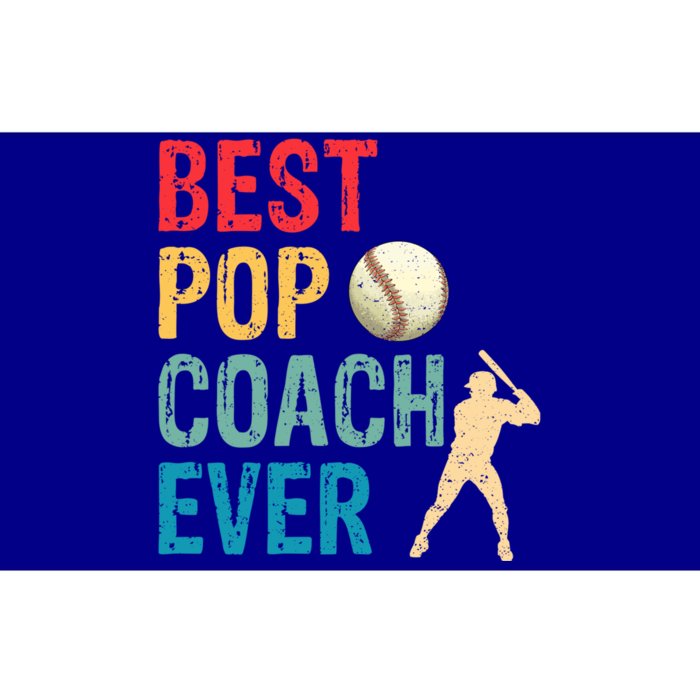 Baseball Best Pop Coach Ever Retro Game Day Fathers Day Funny Gift Bumper Sticker