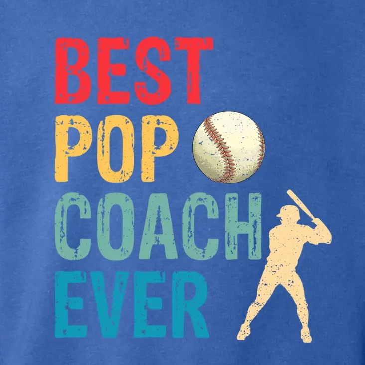 Baseball Best Pop Coach Ever Retro Game Day Fathers Day Funny Gift Toddler Hoodie