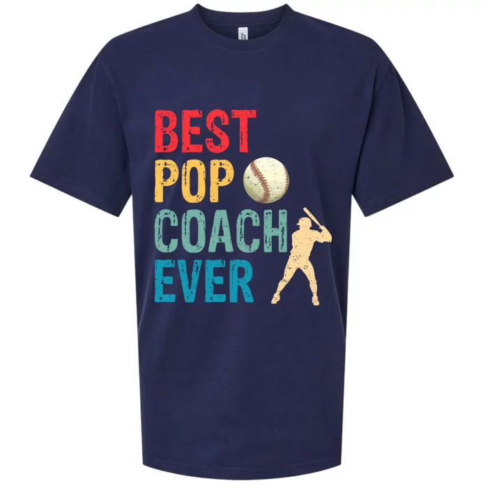 Baseball Best Pop Coach Ever Retro Game Day Fathers Day Funny Gift Sueded Cloud Jersey T-Shirt