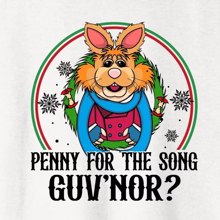 Bean Bunny Penny For The Song Guvnor Bean Bunny Christmas Women's Crop Top Tee