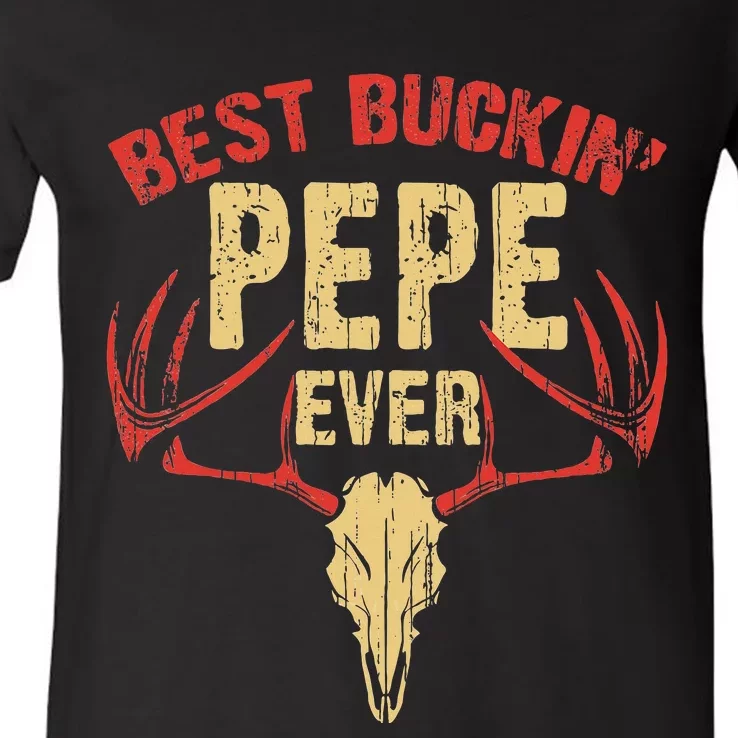 Best Buckin Pepe Ever Deer Hunters V-Neck T-Shirt