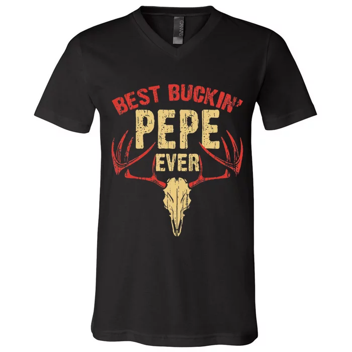 Best Buckin Pepe Ever Deer Hunters V-Neck T-Shirt