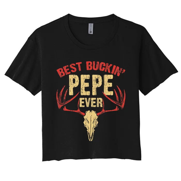 Best Buckin Pepe Ever Deer Hunters Women's Crop Top Tee