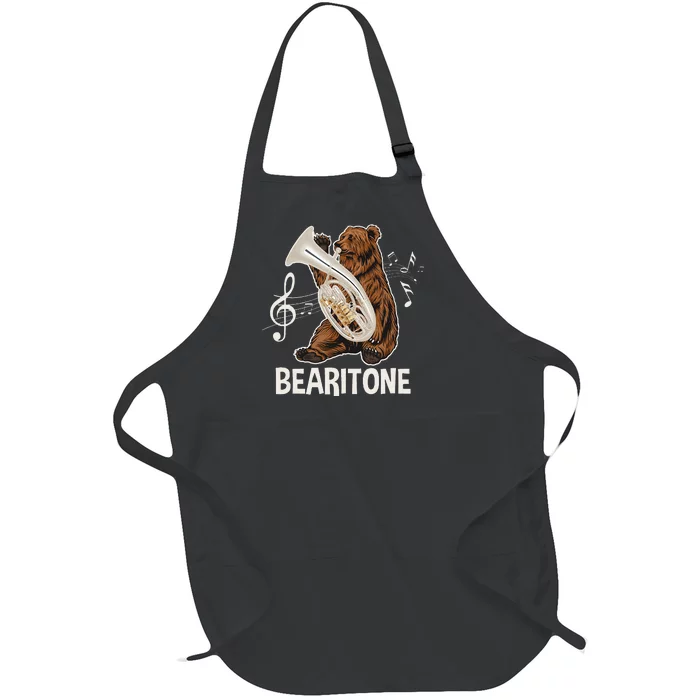 Bearitone Baritone Player Euphonium Lover Marching Band Full-Length Apron With Pocket