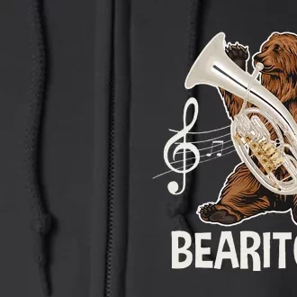 Bearitone Baritone Player Euphonium Lover Marching Band Full Zip Hoodie