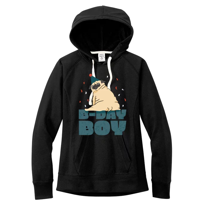 Birthday Boy Pug Women's Fleece Hoodie