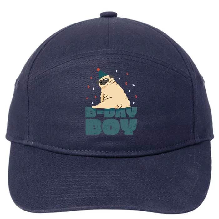 Birthday Boy Pug 7-Panel Snapback Hat