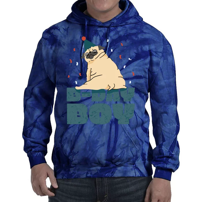 Birthday Boy Pug Tie Dye Hoodie