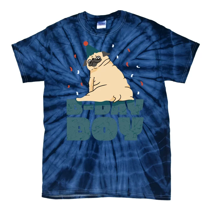 Birthday Boy Pug Tie-Dye T-Shirt