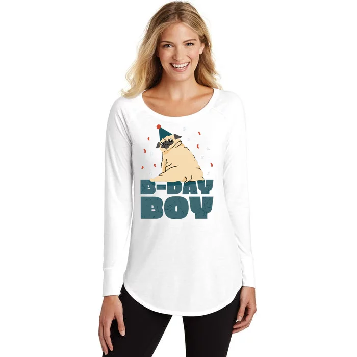 Birthday Boy Pug Women's Perfect Tri Tunic Long Sleeve Shirt