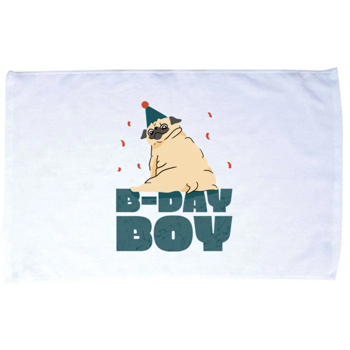 Birthday Boy Pug Microfiber Hand Towel