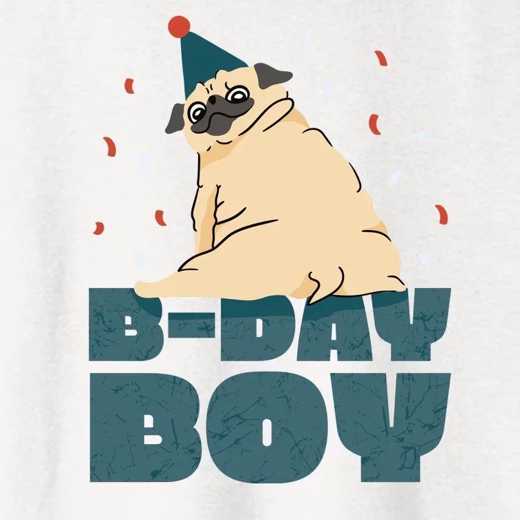 Birthday Boy Pug Women's Crop Top Tee