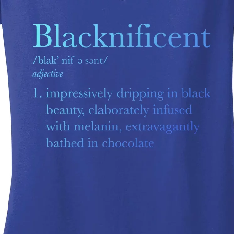 Blacknificent Black Pride Black History Month Gift Women's V-Neck T-Shirt