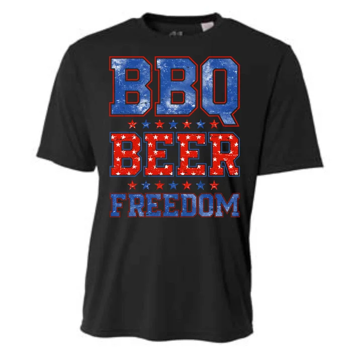 BBQ Beer Freedom Cooling Performance Crew T-Shirt