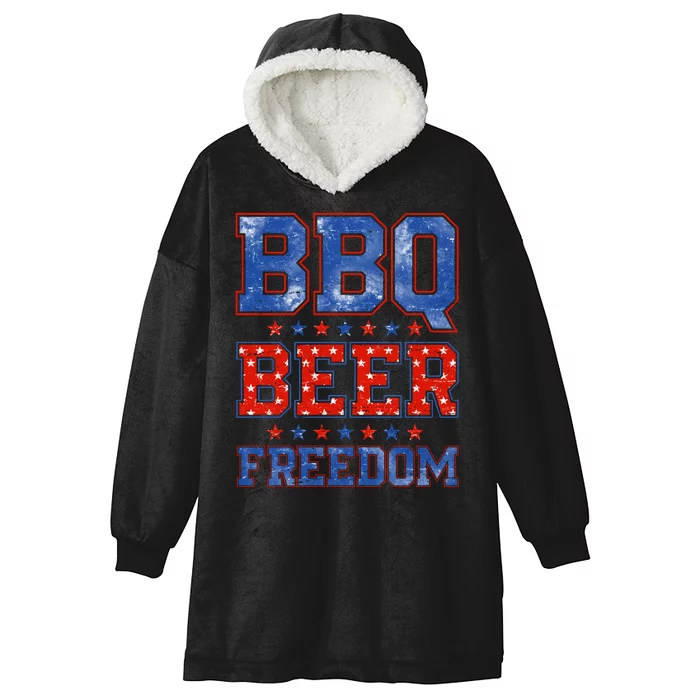 BBQ Beer Freedom Hooded Wearable Blanket