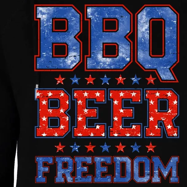 BBQ Beer Freedom Womens Funnel Neck Pullover Hood