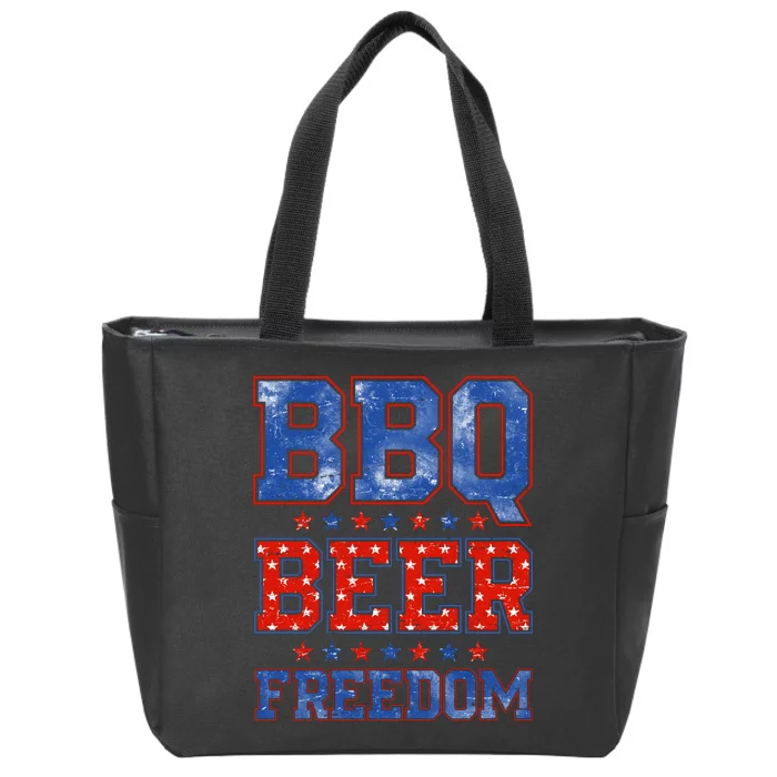 BBQ Beer Freedom Zip Tote Bag