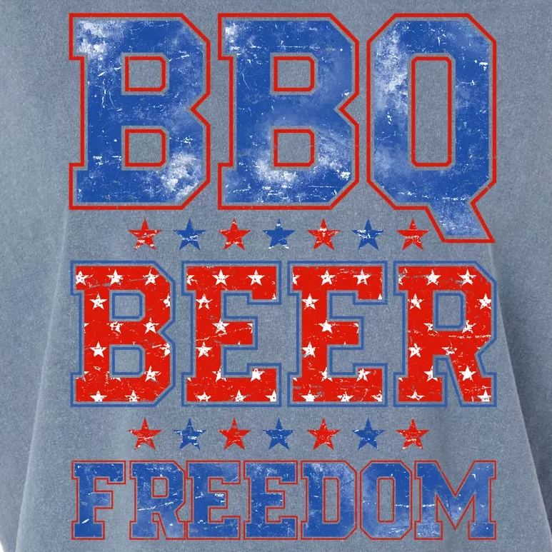 BBQ Beer Freedom Garment-Dyed Women's Muscle Tee