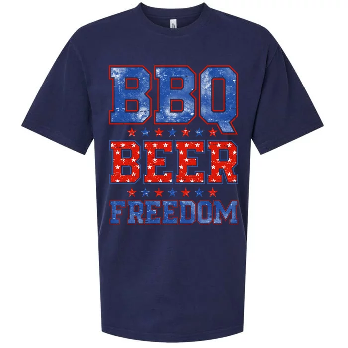 BBQ Beer Freedom Sueded Cloud Jersey T-Shirt