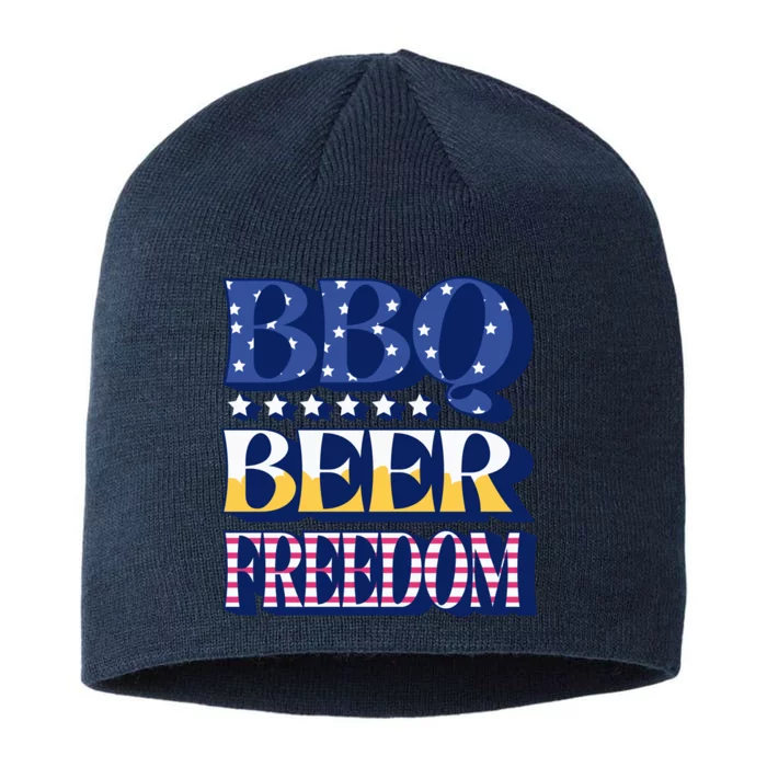 BBQ Beer Freedom Patriotic 8 1/2in Sustainable Knit Beanie